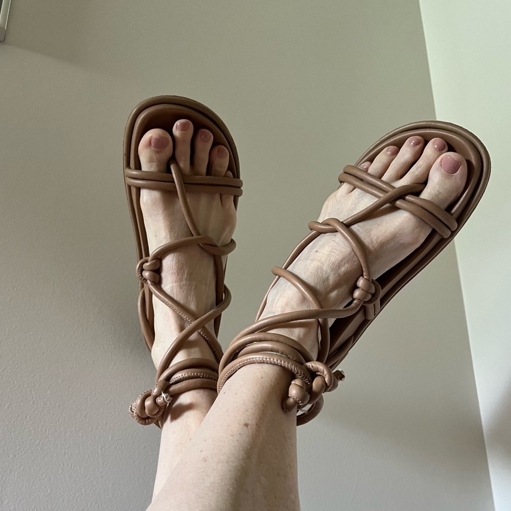Women's Strappy Gladiator-Style Tan Sandals